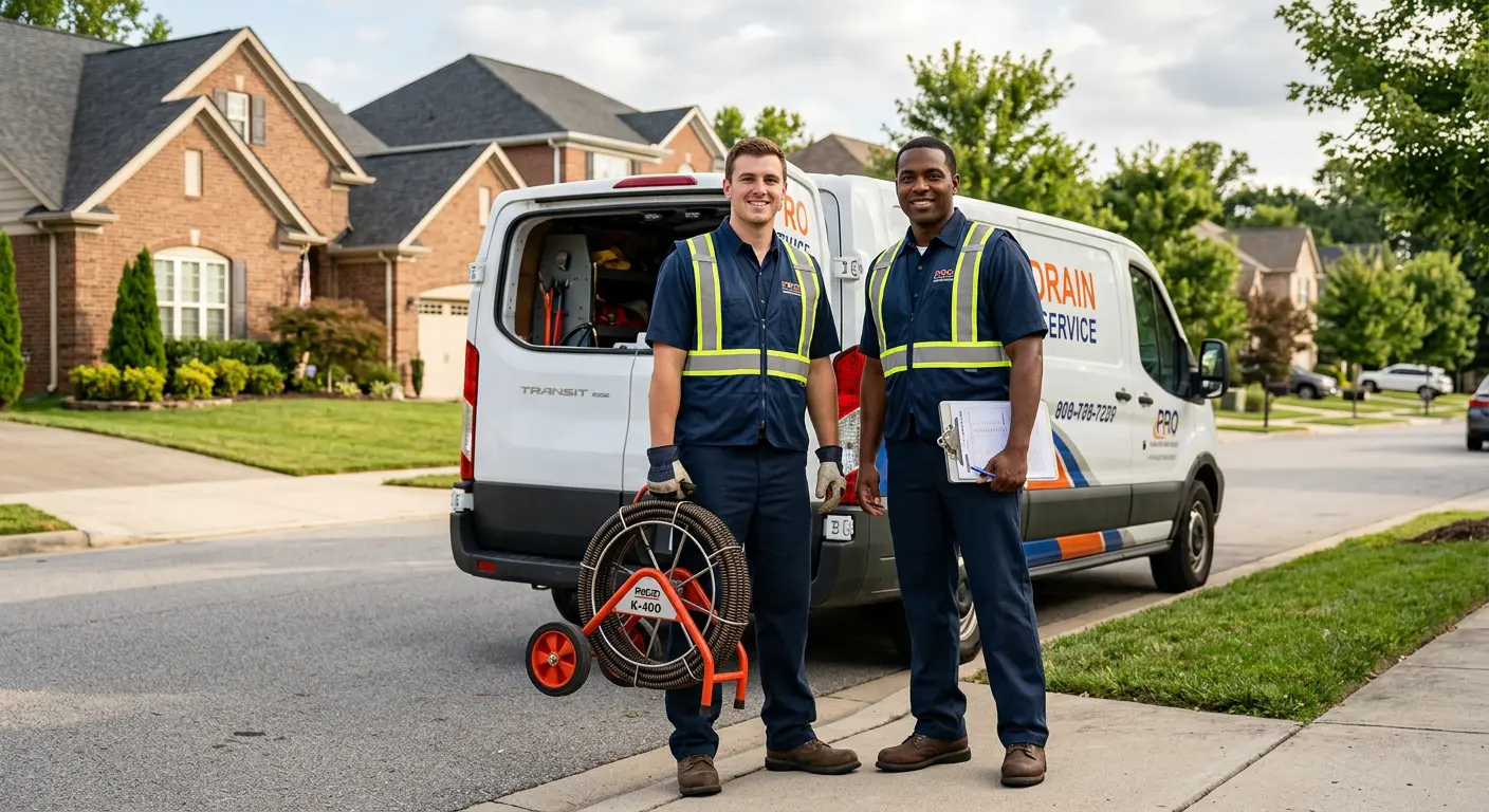 Sewer and drain service team with equipment ready for work in Laredo