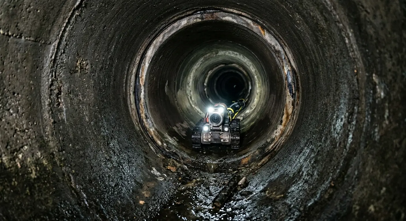 Robotic sewer camera inspecting pipe interior for Sewer Line Repair in Laredo